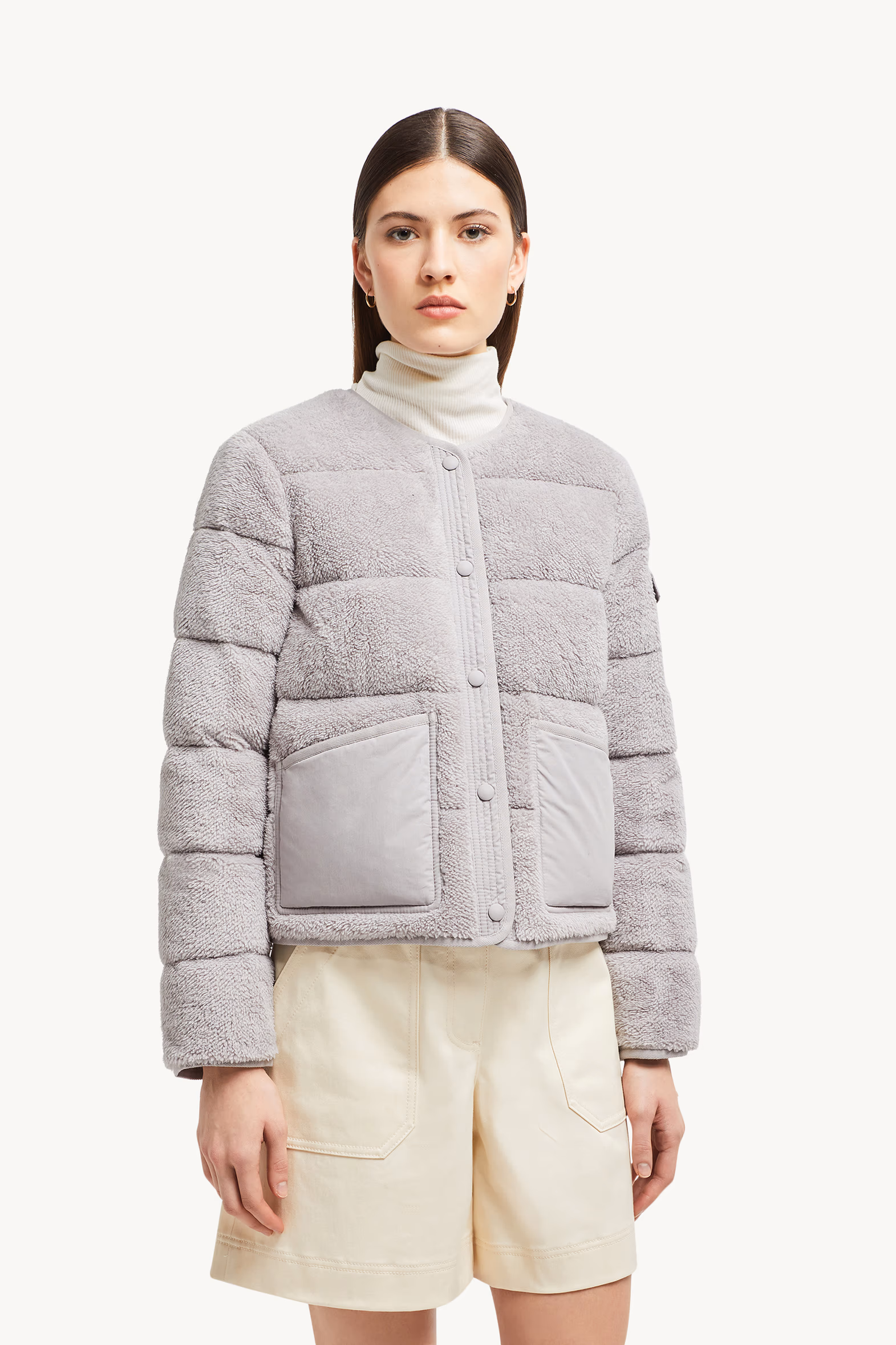 Plumífero corto efecto peluche Floyrac Mujer Gris Moncler 3